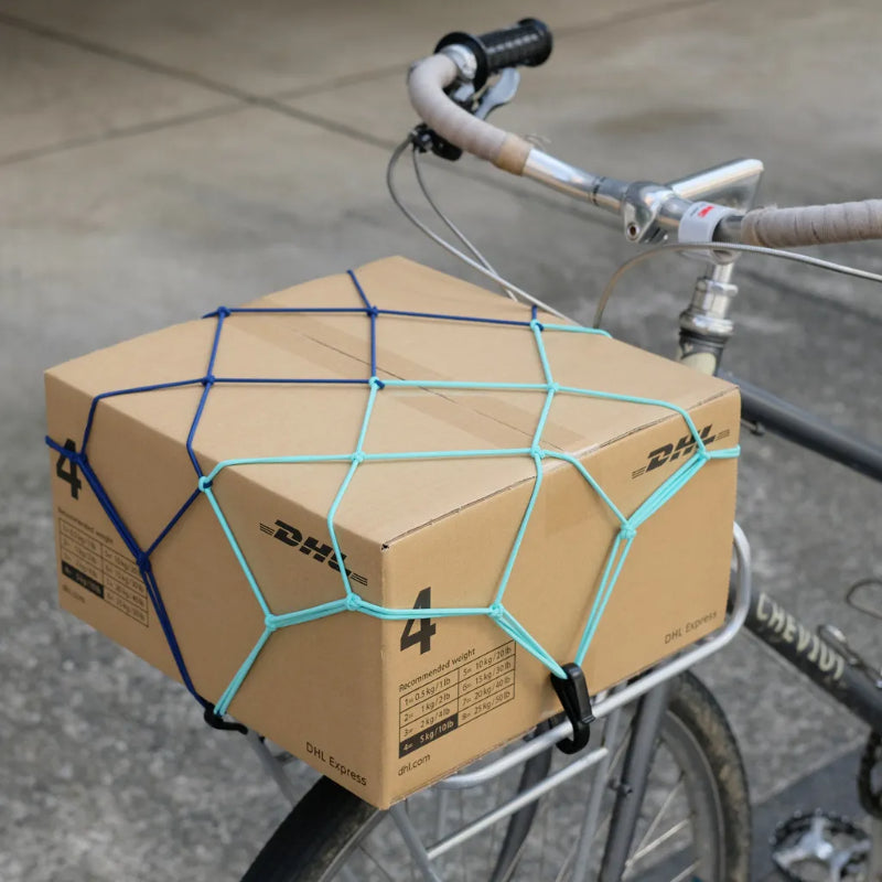 cargo net ブルーラグ カーゴネット 荷物固定ネット 自転車 WALD バスケット アクセサリー 自転車 ラックネット カラビナ付き ネット 自転車 おしゃれパーツ バスケット用ゴムネット