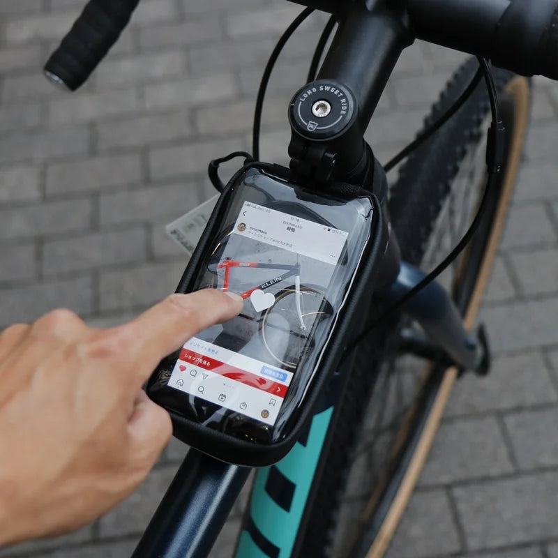 SMART ENERGY CADDY レザイン トップチューブバッグ 自転車 スマホケース 防水 ロードバイク フレームバッグ タッチ操作対応バイクケース ライド用エナジーバーバッグ CO2ボンベ 収納ケース モバイルバッテリー 自転車収納