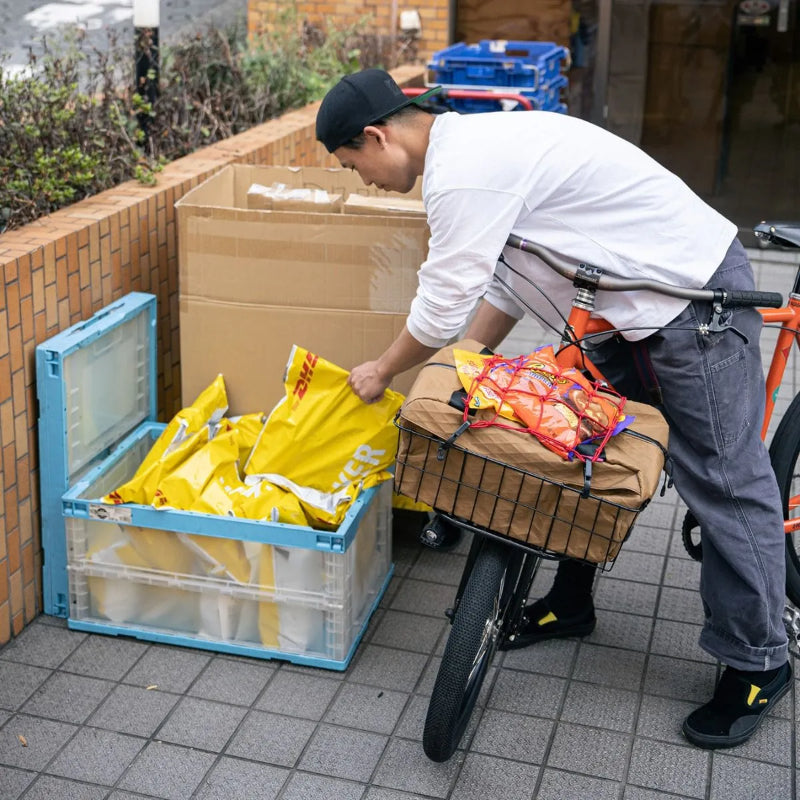 cargo net ブルーラグ カーゴネット 荷物固定ネット 自転車 WALD バスケット アクセサリー 自転車 ラックネット カラビナ付き ネット 自転車 おしゃれパーツ バスケット用ゴムネット