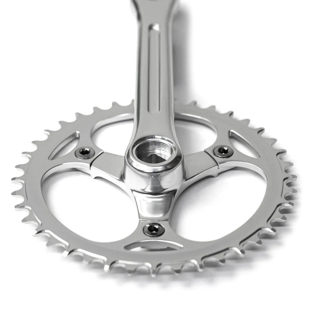 YMC crank set BLUE LUG クランク ブルーラグ クランクセット ナローワイド チェーンリング クロモリ クランク シングルスピード クランク フロントシングル カスタム 3アーム クランク