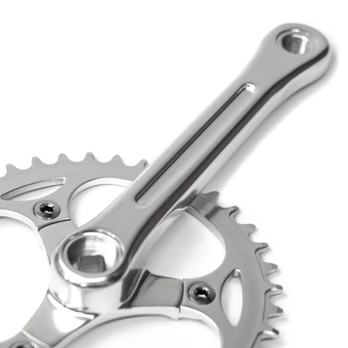 YMC crank set BLUE LUG クランク ブルーラグ クランクセット ナローワイド チェーンリング クロモリ クランク シングルスピード クランク フロントシングル カスタム 3アーム クランク