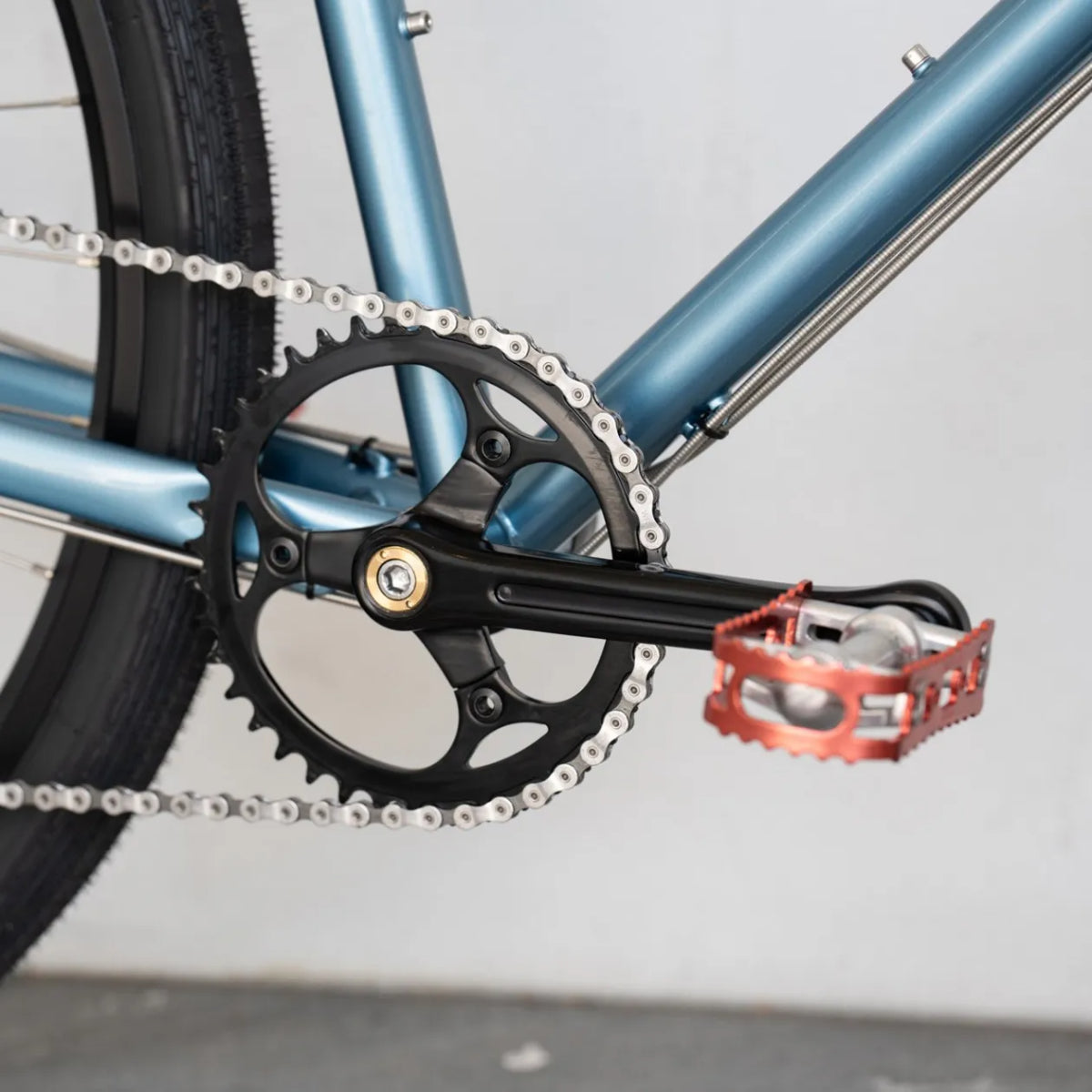 YMC crank set BLUE LUG クランク ブルーラグ クランクセット ナローワイド チェーンリング クロモリ クランク シングルスピード クランク フロントシングル カスタム 3アーム クランク