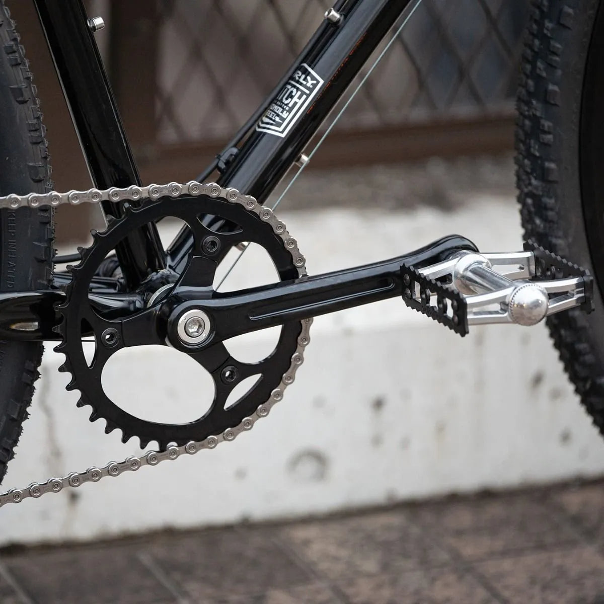 YMC crank set BLUE LUG クランク ブルーラグ クランクセット ナローワイド チェーンリング クロモリ クランク シングルスピード クランク フロントシングル カスタム 3アーム クランク