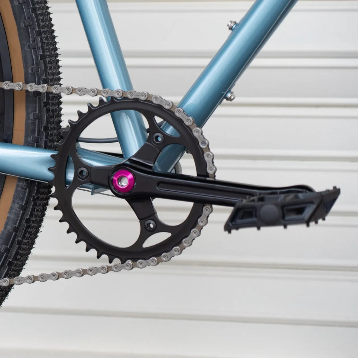 YMC crank set BLUE LUG クランク ブルーラグ クランクセット ナローワイド チェーンリング クロモリ クランク シングルスピード クランク フロントシングル カスタム 3アーム クランク