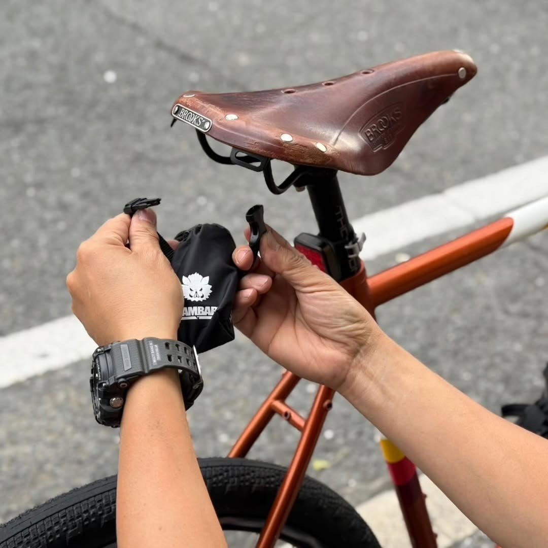 wanawa lock TAMBAR ワナワロック カラビナロック ロープロック 盗難補償 自転車セキュリティ オーストリッチ製ポーチ