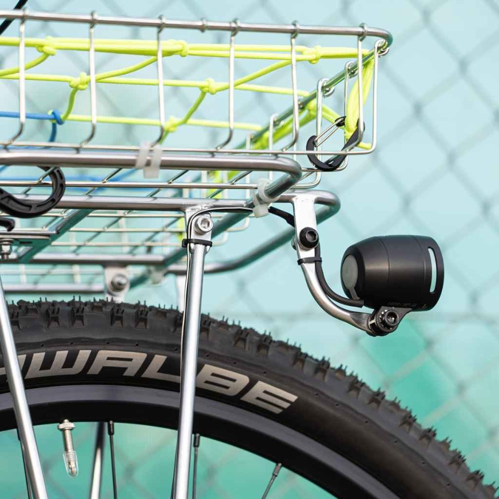 lamp holder-7 自転車ライトホルダー NITTOラックアクセサリー ダイナモライト固定金具 フロントラック用パーツ バイクライトマウント 自転車カスタムパーツ日本製 ステンレスライトブラケット