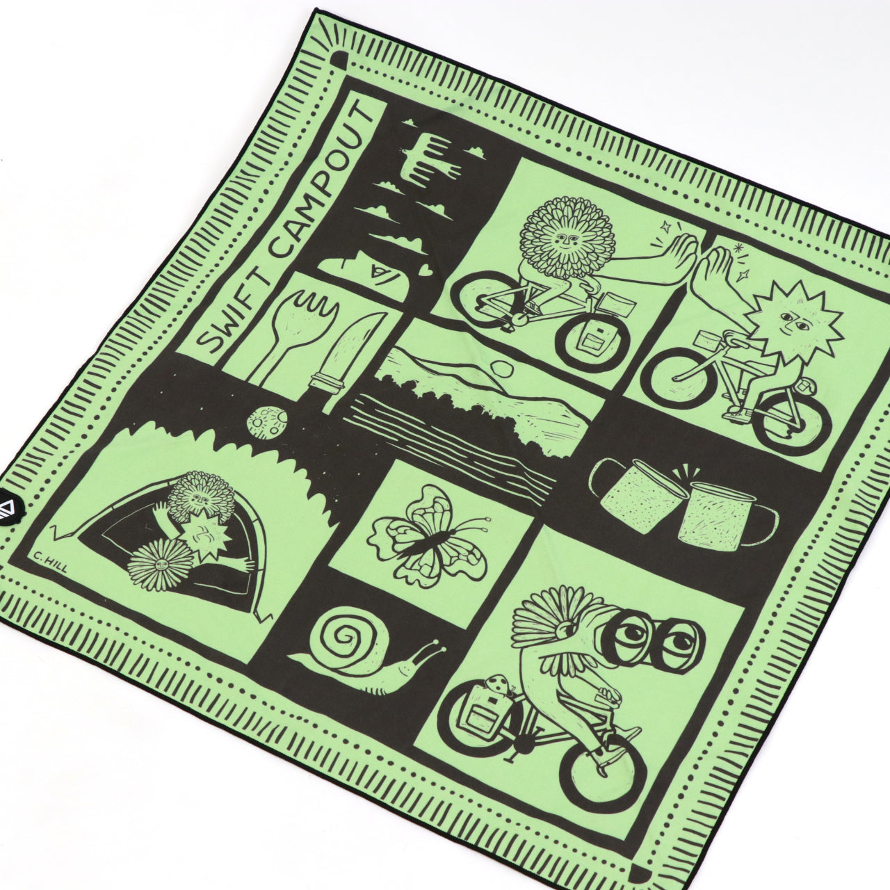 campout 2025 bandana towel バイクパッキング ギア 自転車用バンダナ サイクルアクセサリー 自転車 キャンプグッズ スウィフト キャンプアウト