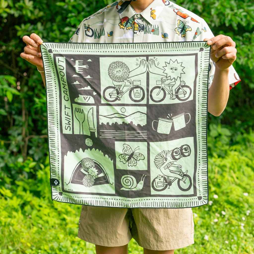 campout 2025 bandana towel バイクパッキング ギア 自転車用バンダナ サイクルアクセサリー 自転車 キャンプグッズ スウィフト キャンプアウト