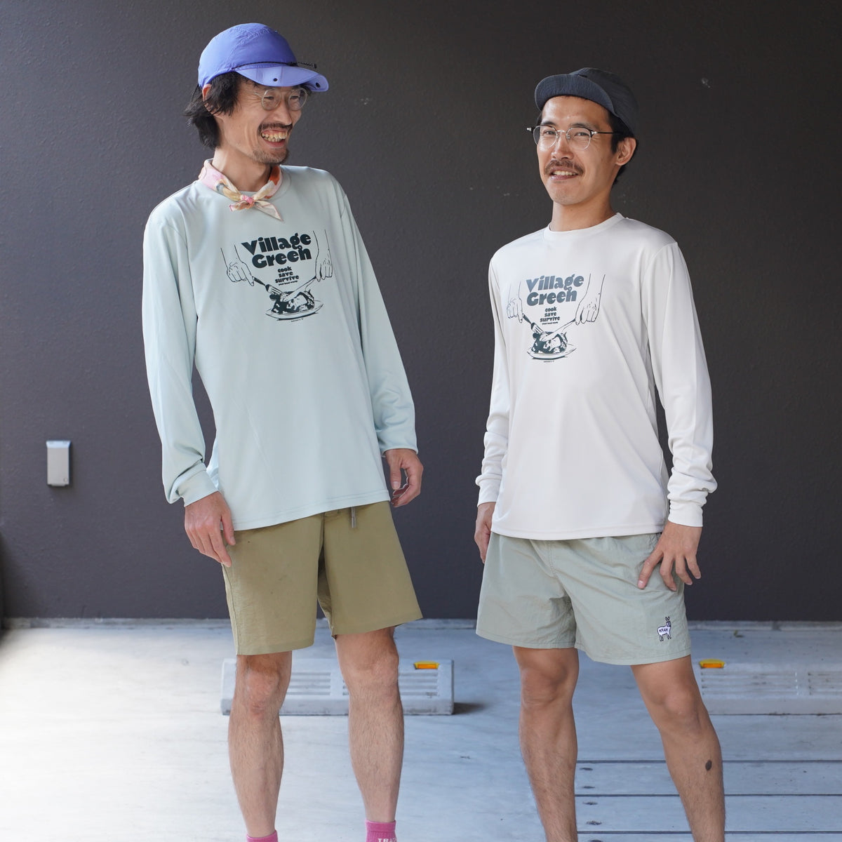 **左 173cm サイズL着用 / 右 165cm サイズM着用**