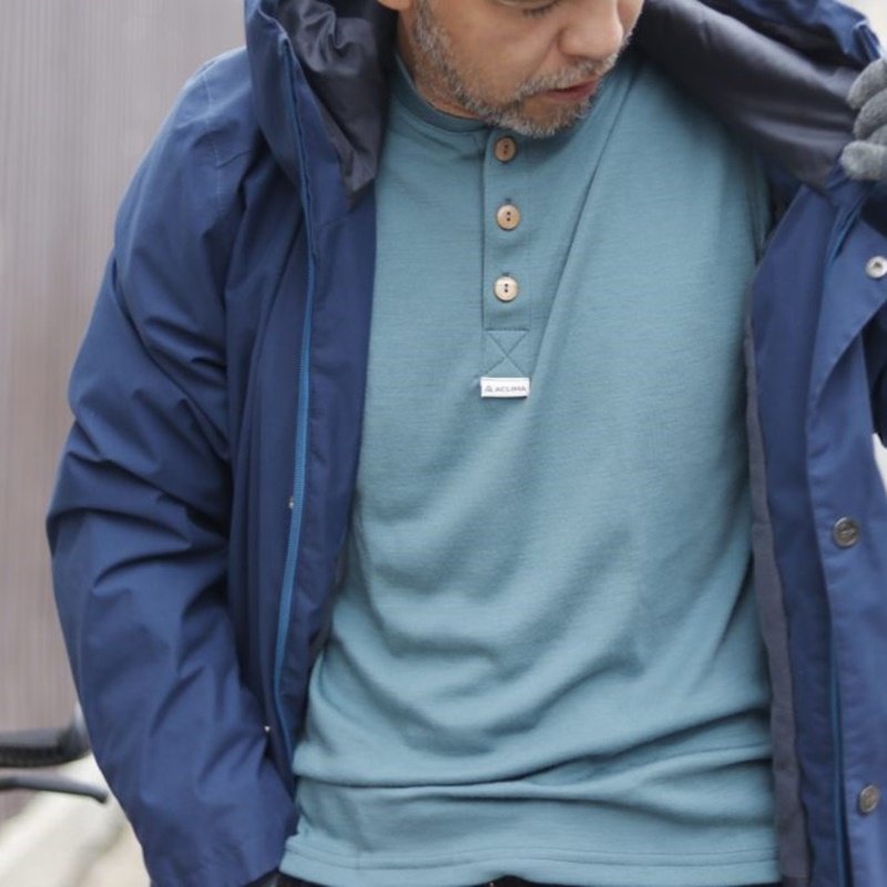 【在庫SALE / セール】WARMWOOL GRANDAD SHIRT メリノウールシャツ ウールベースレイヤー アンダーウェア 登山 ACLIMA 冬山インナー スキーウェアインナー 100%メリノ