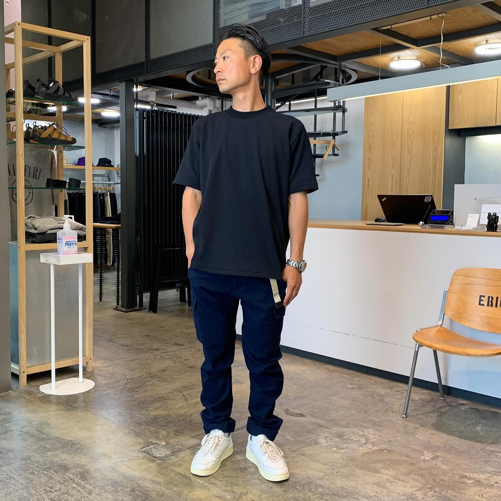 narifuri_マルチワッフルクルーネックTシャツ(NF1174)