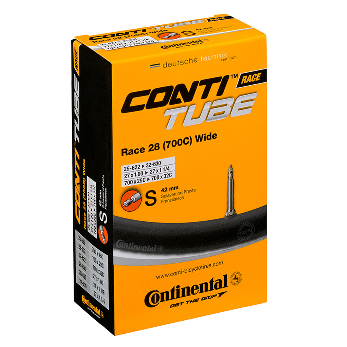 Continental RACE 28 WIDE 700×25-32C 仏式ブチルチューブ