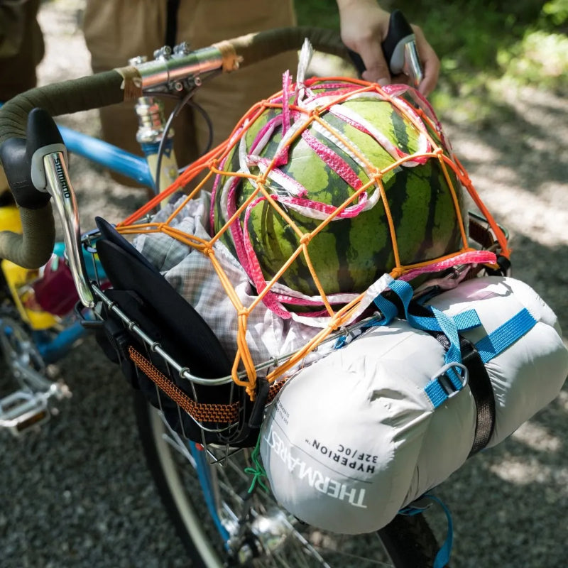cargo net ブルーラグ カーゴネット 荷物固定ネット 自転車 WALD バスケット アクセサリー 自転車 ラックネット カラビナ付き ネット 自転車 おしゃれパーツ バスケット用ゴムネット