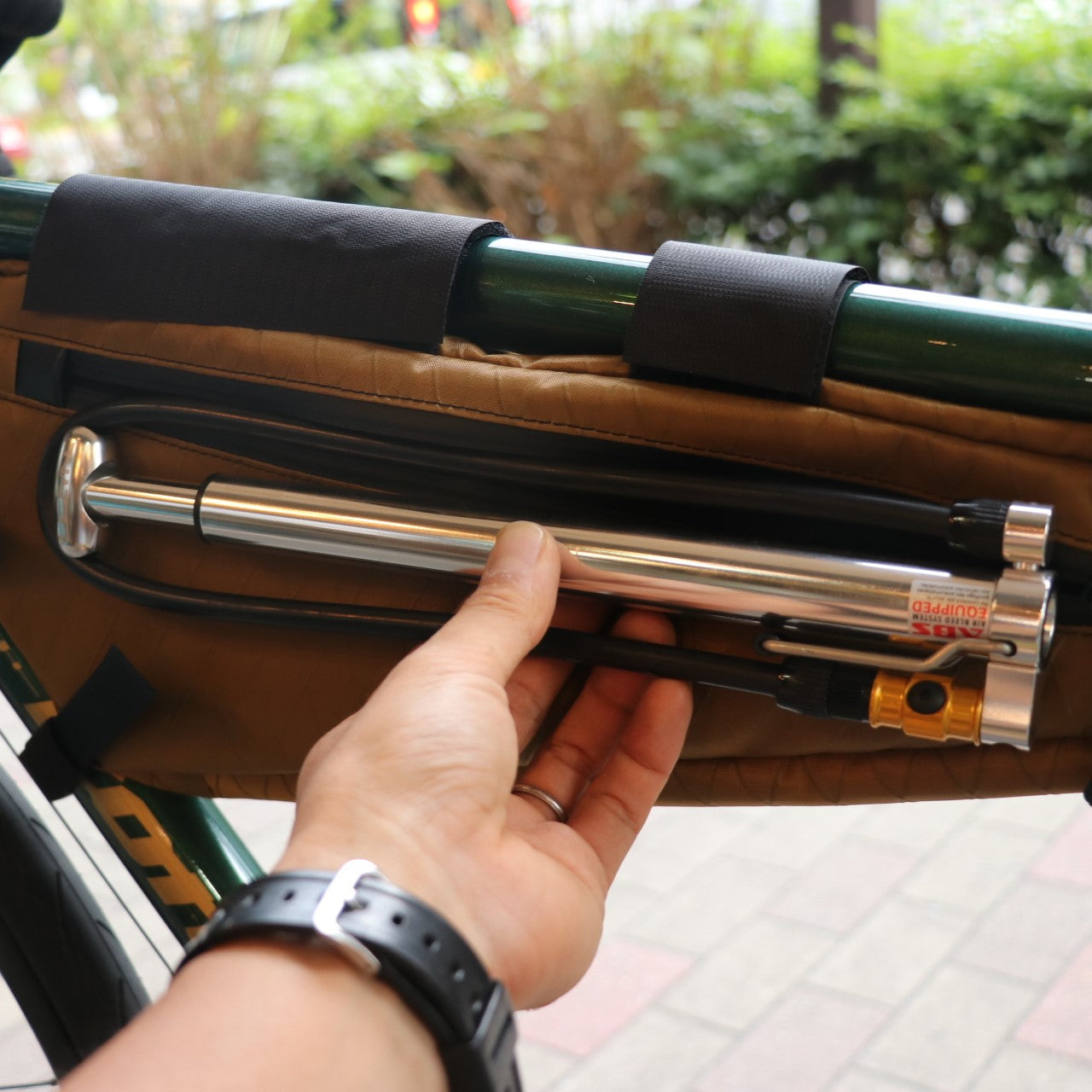 ハンドメイドフレームバッグ　x-pac コヨーテブラウン46.5cm ハンドメイドフレームバッグ x-pac コヨーテブラウン46.5cm