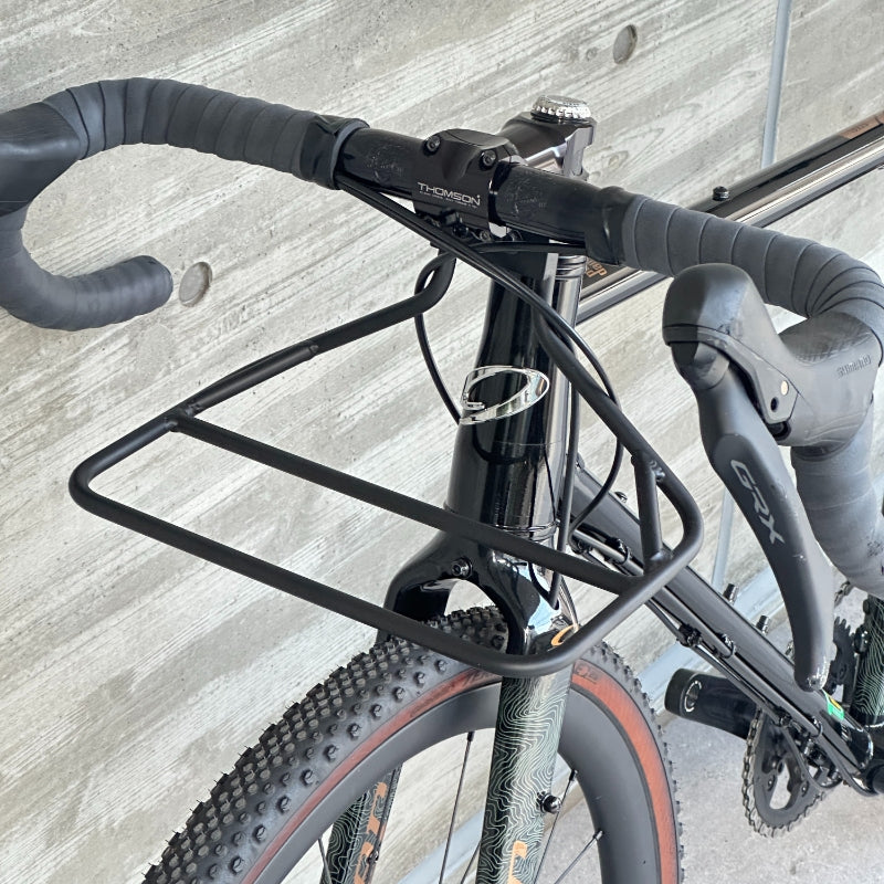 Front Bag Support フロントバッグ サポート 自転車 バッグサポート 簡易 フロントキャリア ハンドルバッグ 安定 アルミ フロントキャリア ステアリングコラム マウント 自転車 軽量 キャリア