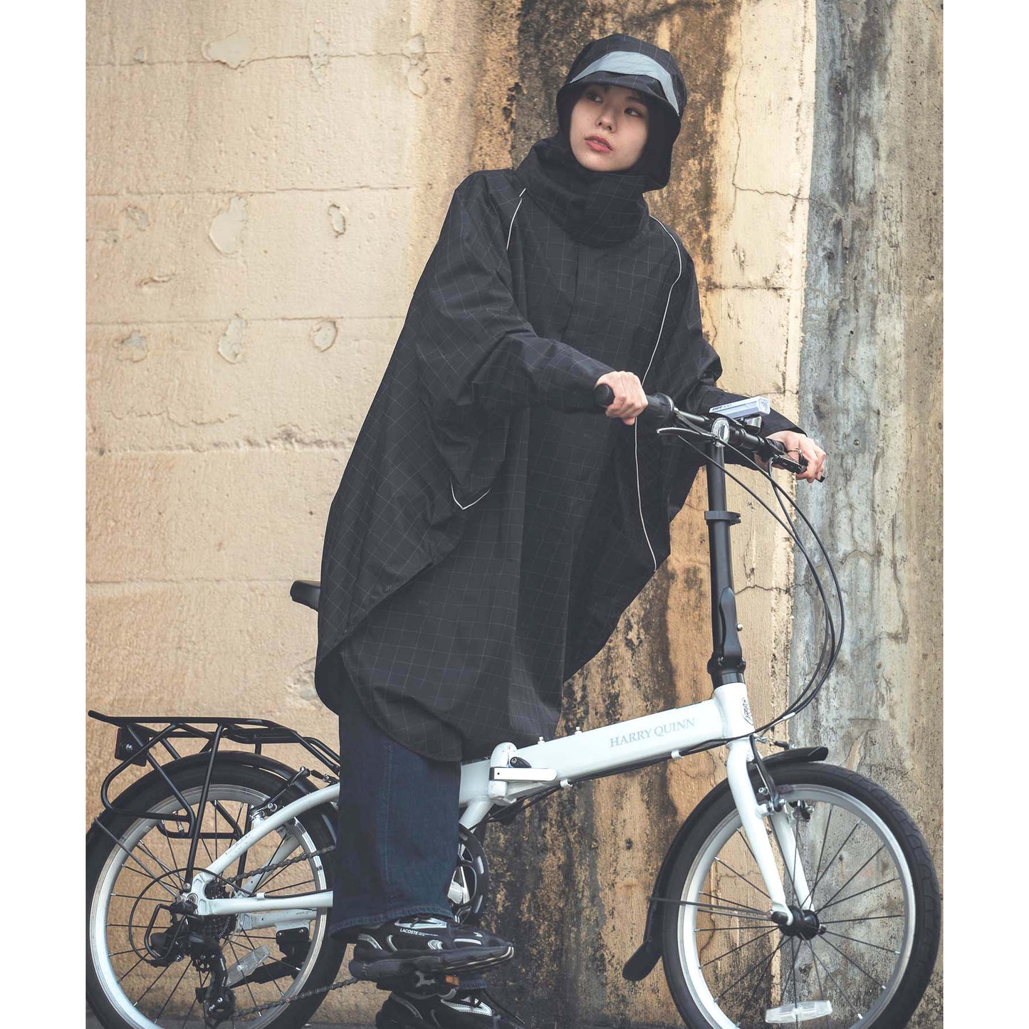 VIS BICYCLE RAINPONCHO（K407） 自転車 レインポンチョ 通勤 雨対策 レインウェア 自転車用 視界確保 レインフード 防水ポンチョ 10,000mm KiU 自転車ウェア 反射材 レインウェア