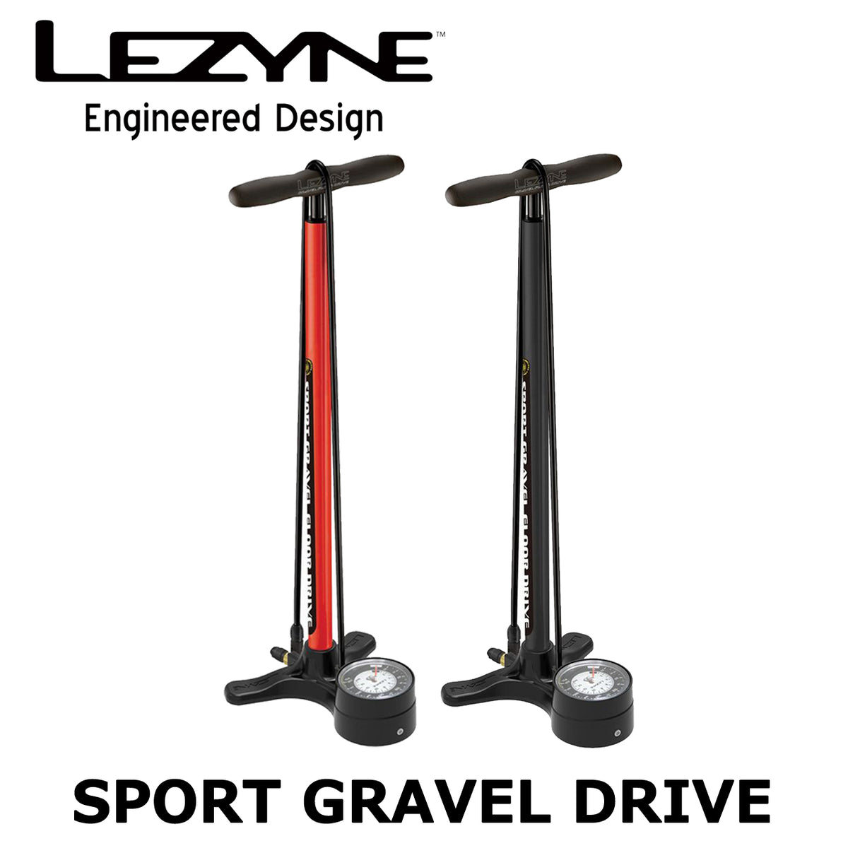 LEZYNE SPORT GRAVEL DRIVE チューブレス対応フロアポンプ 100psi対応