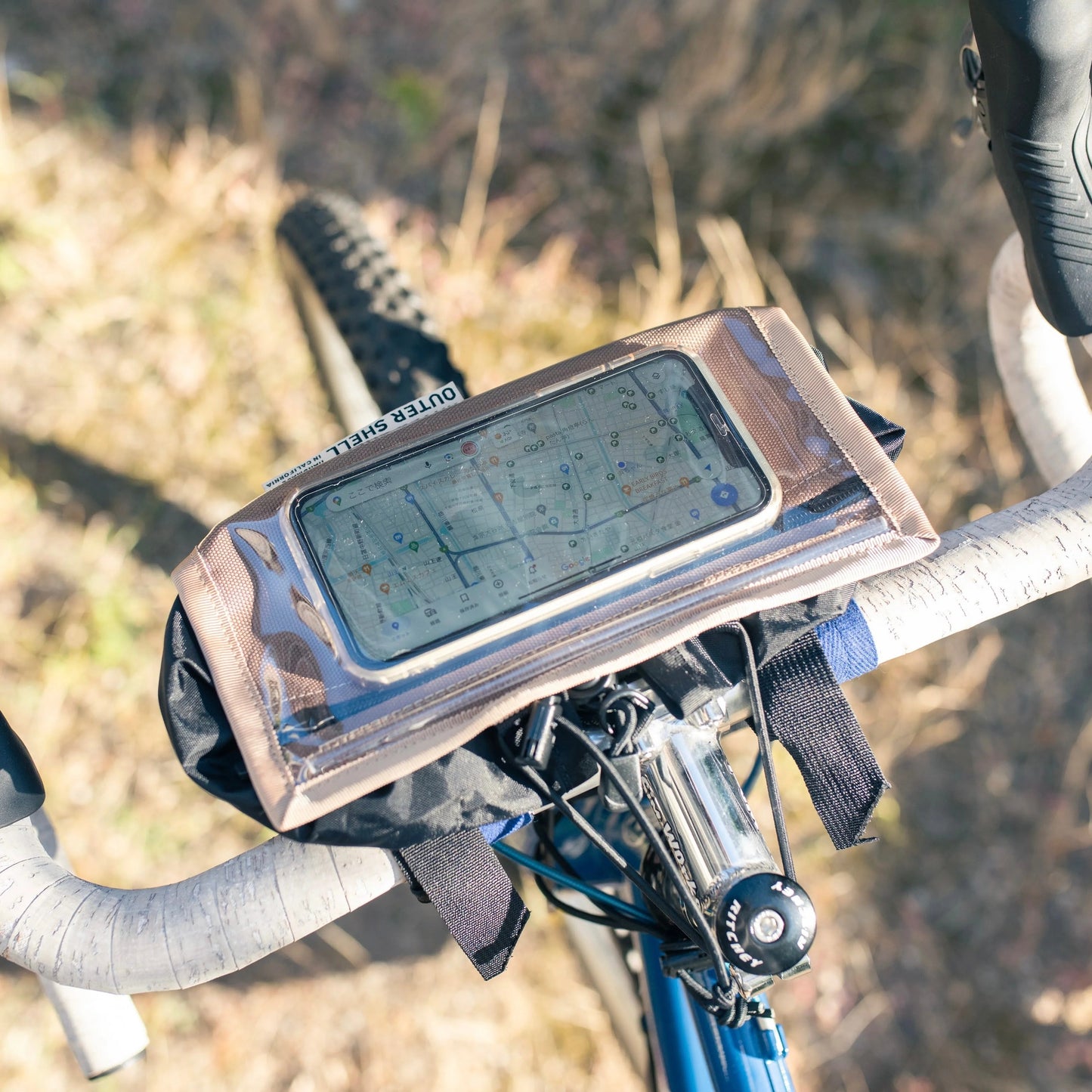 Drawcord Handlebar Bag - 2024 OUTER SHELL ハンドルバーバッグ Drawcord Handlebar Bag 自転車 バッグ 防水 グラベルバイク バッグ ブルベ バッグ ハンドメイド バッグ カリフォルニア バイクパッキング ハンドルバッグ