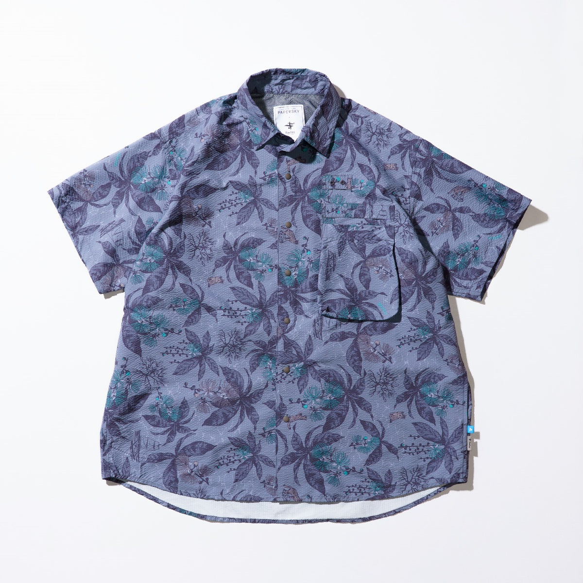 PAPERSKY HIKE&BIKE CAVE BIG HALF SHIRT Foxfire シアサッカーシャツ