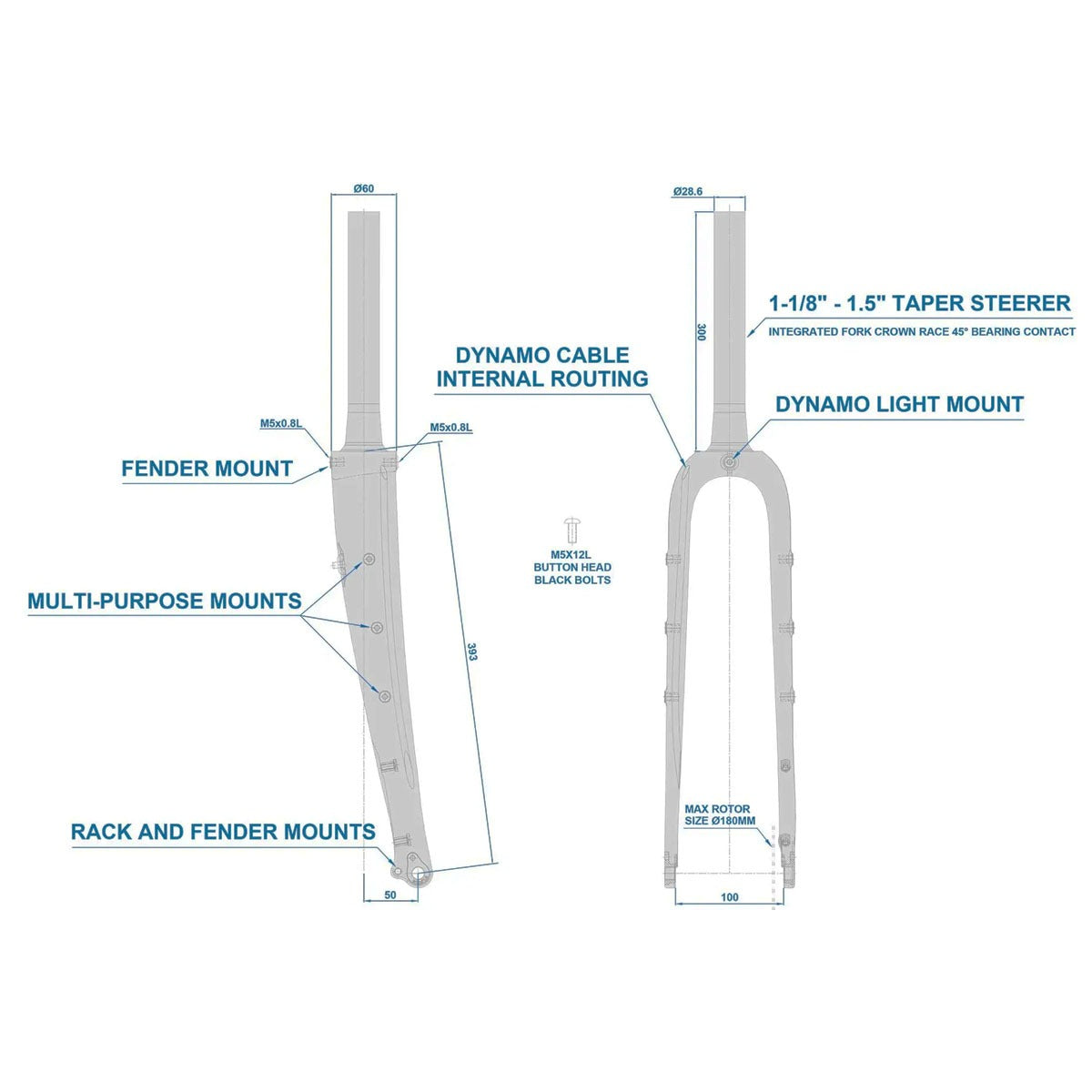 WCS CARBON TAPERED ADVENTURE GRAVEL FORK