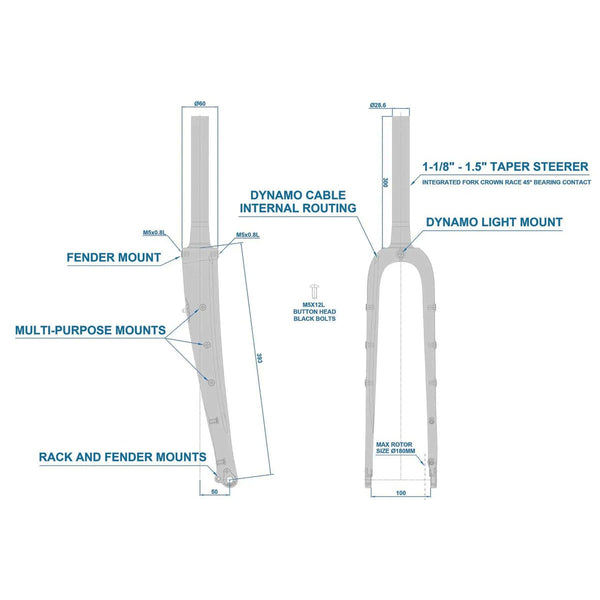 WCS CARBON TAPERED ADVENTURE GRAVEL FORK
