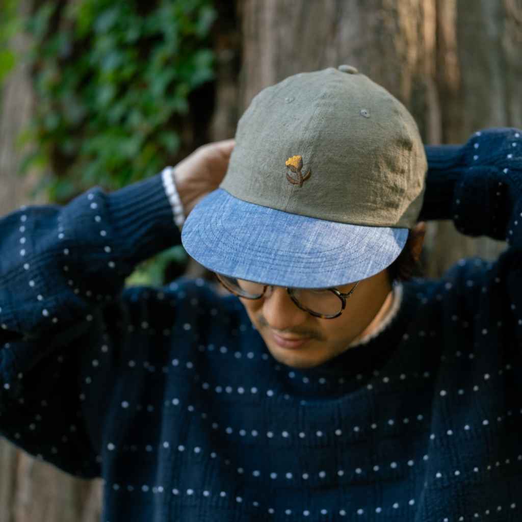 linen tulip cap ULTRAROMANCE コラボ BLUE LUG キャップ リネン サイクルキャップ 自転車 帽子 日本製 バイクパッキング ウェア ロードバイク キャップ 夏用 サイクルキャップ