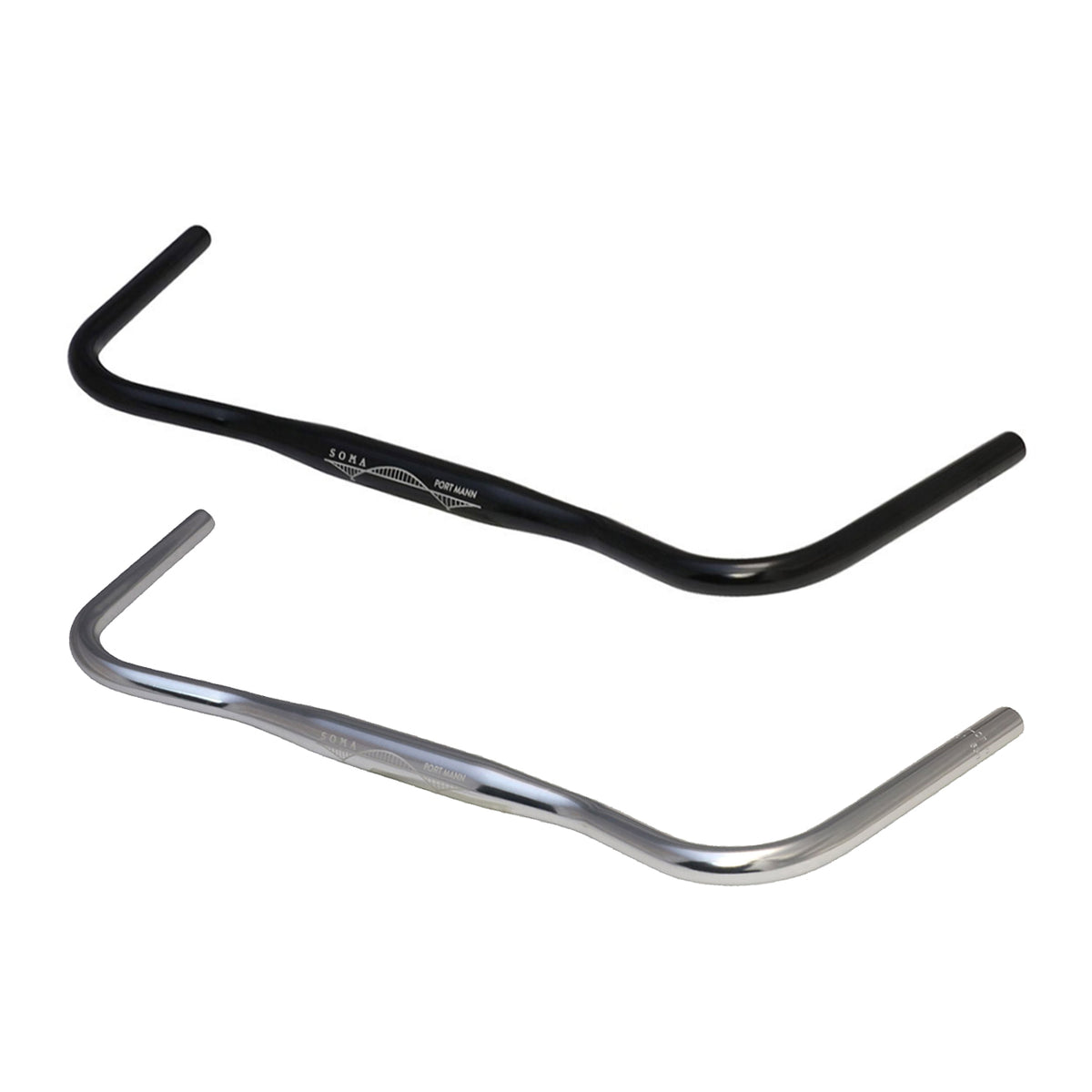 Soma Port Mann Handlebar シルバー アルミ製バックスウィープハンドルバー