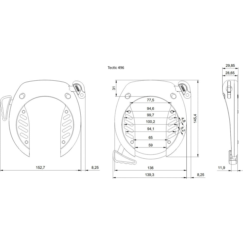 TECTIC 496 NR ABUS TECTIC 496 NR フレームロック 自転車 ロック スチールシャックル ABUS 鍵 盗難防止