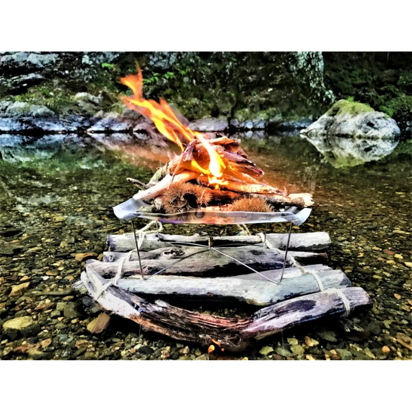 焚き火台UKIBI（浮火） ULキャンプ アップサイクル焚き火台 焚き火ギア軽量 ソロキャンプ装備 コンパクトストーブ ブッシュクラフト道具 ミニマルキャンプギア