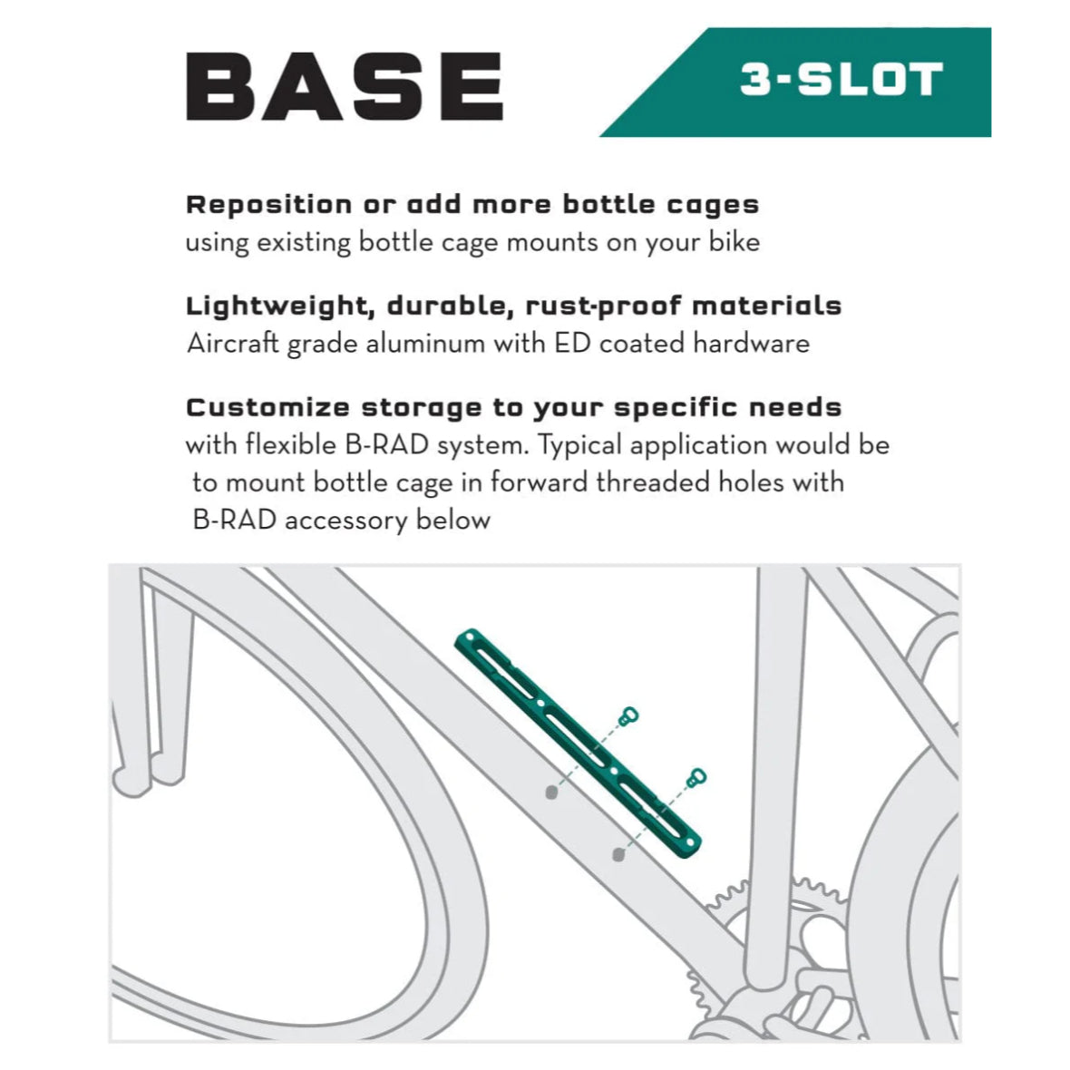 B-RAD Mounting Bases Wolf Tooth B-RAD ボトルマウント拡張 バイクパッキング マウント アクセサリーベース ボトルケージアダプター フレームバッグ 干渉回避 汎用マウントシステム