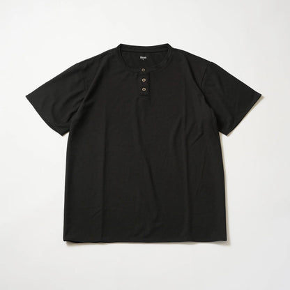 BRING WUNDERWEAR ヘンリーネックTシャツ メリノウール混紡素材 シンプルデザイン