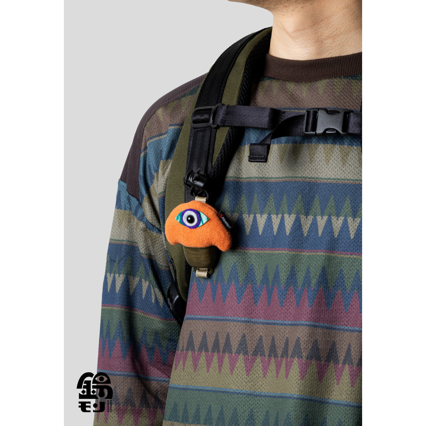 【narifuri × WONDER WORKS】消音できる熊鈴 「鈴モン」＜ポーラ族＞（NFPI-03） narifuri WONDER WORKS 鈴モン 熊鈴 キーホルダー サイクルアクセサリー リフレクターモンスターズ POLARTEC フリース