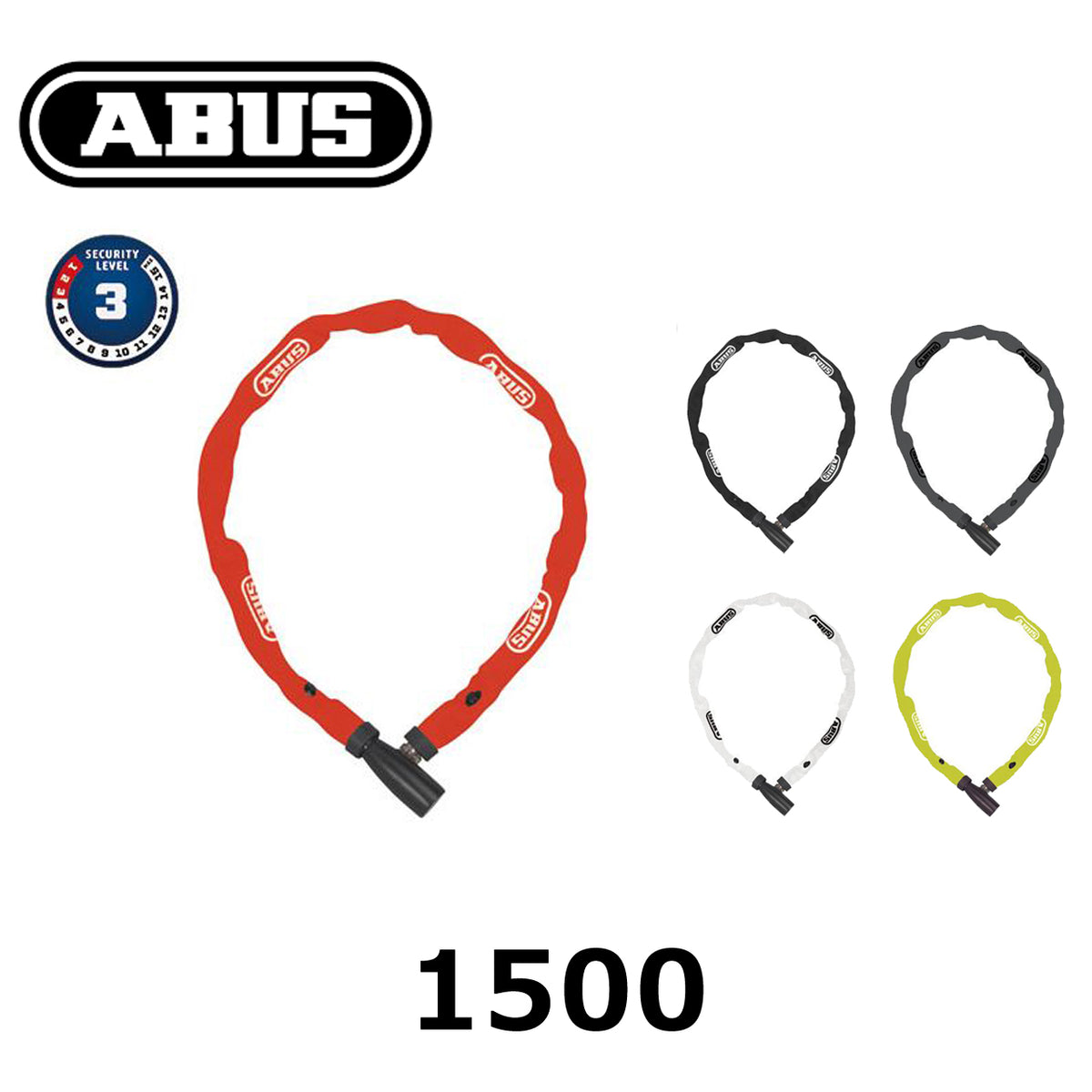 ABUS 1500 自転車用チェーンロック 4mmチェーン キー式