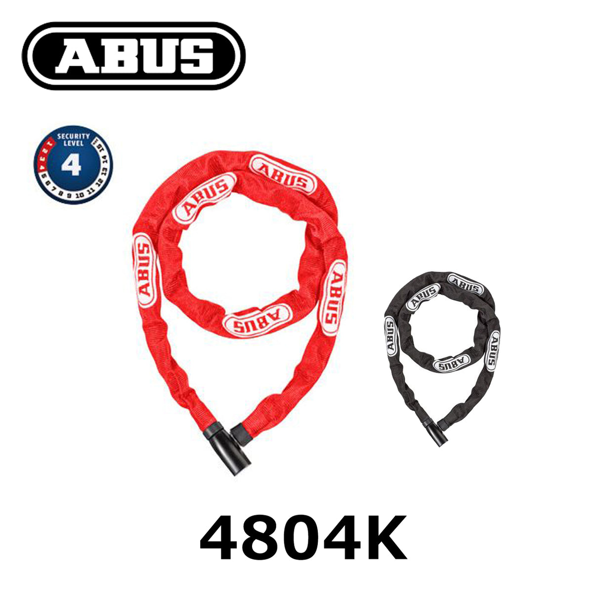 ABUS 4804K キー式チェーンロック 1100mm 4mmチェーン