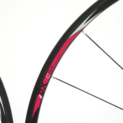 【中古】C24 3K TUBULAR CARBON WHEEL SET